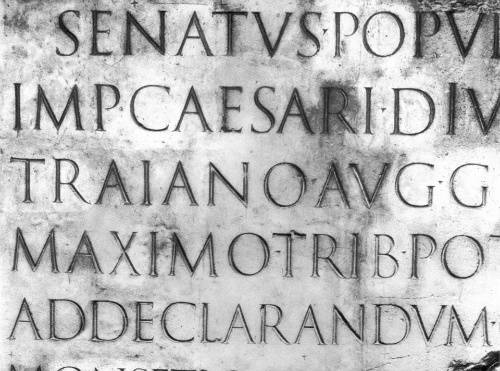  9.1 Detail from Trajan inscription, ca. 114 AD.