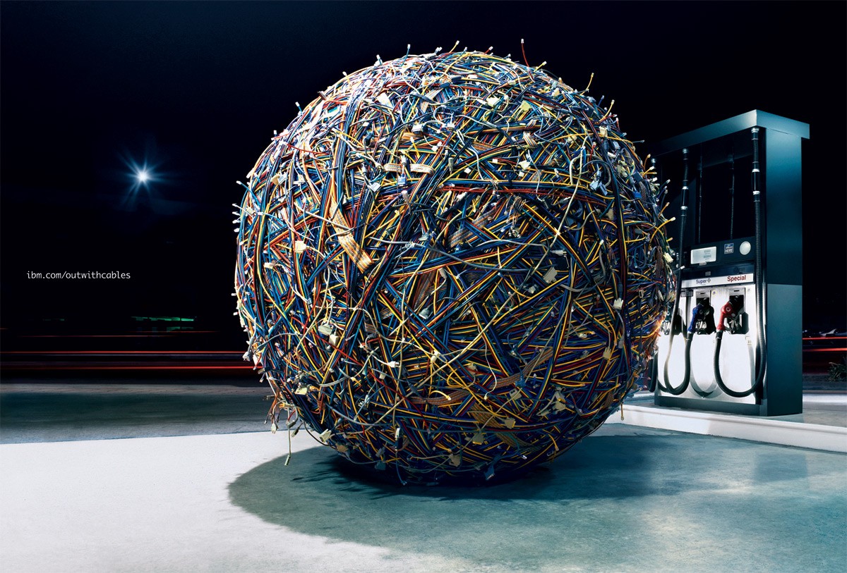 “IBM Cable Ball” by David Lan. 2007. Cables.